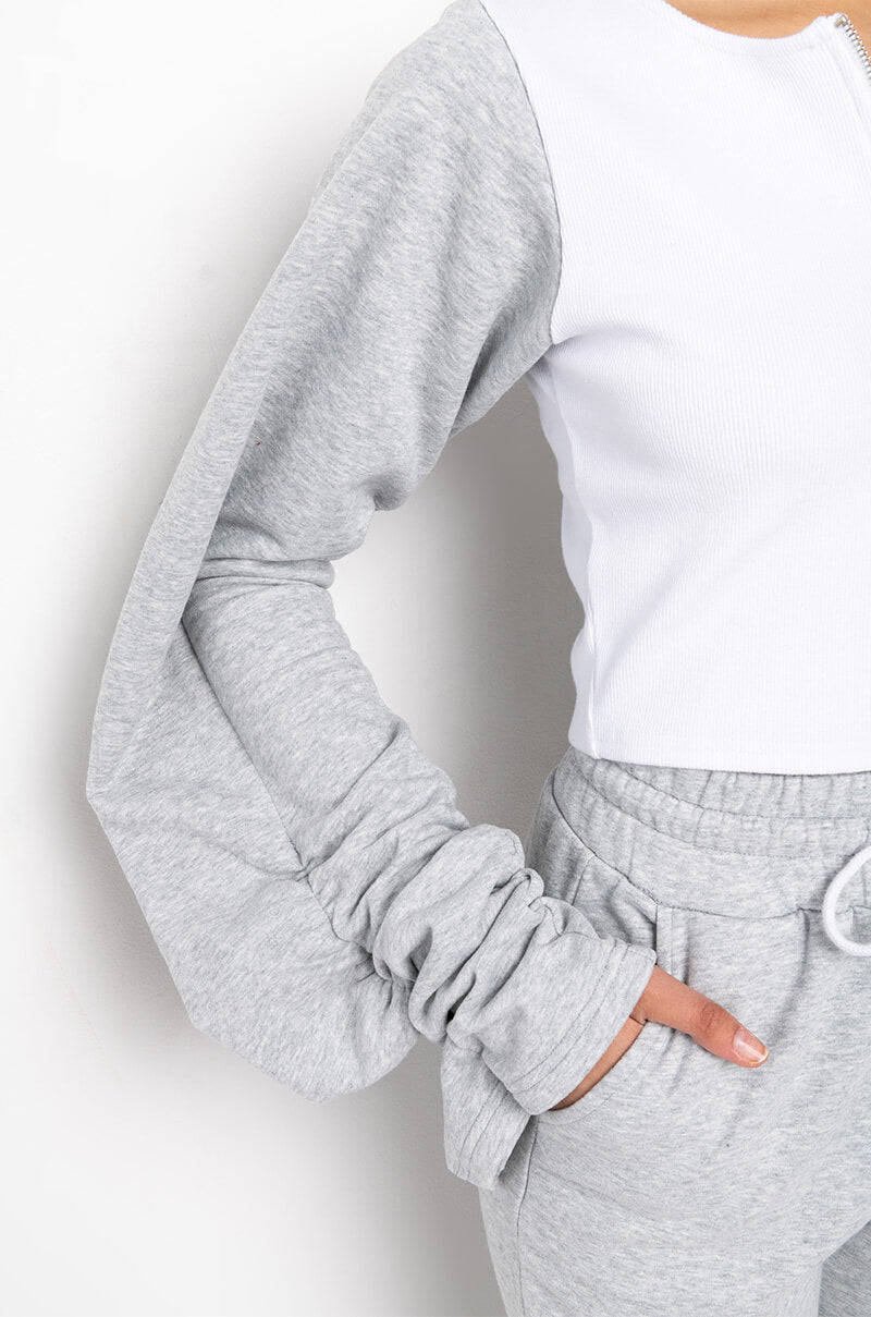 CITY CHIC CONTRAST SLEEVE SWEATSHIRT