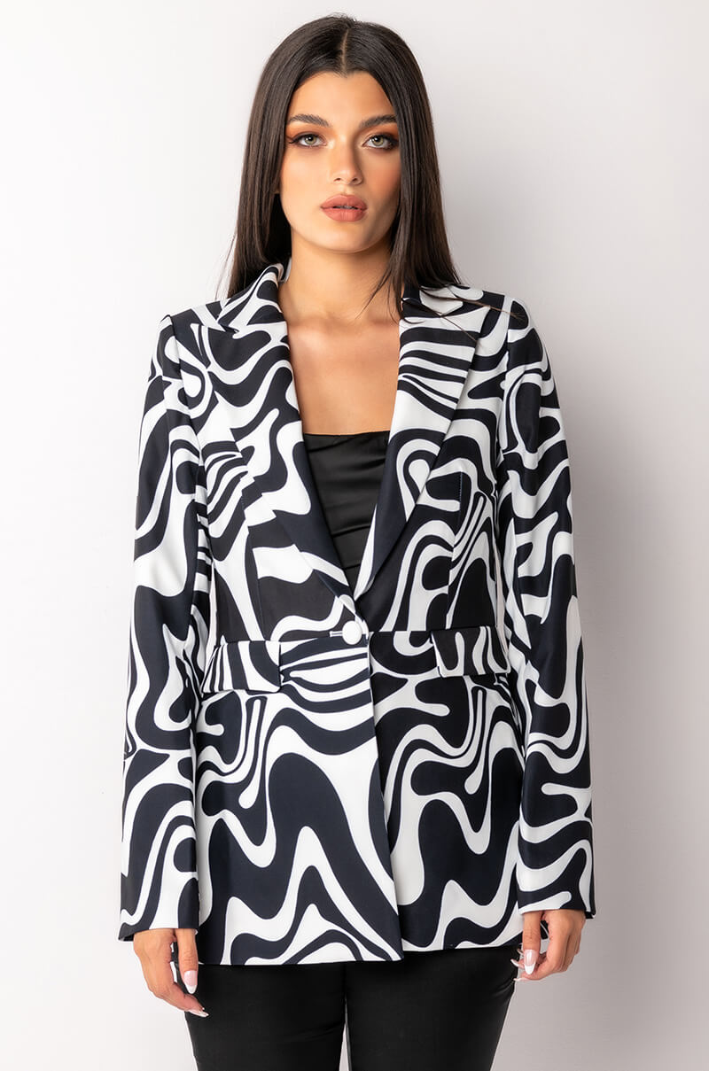 CITY GIRL SWIRLY OPEN BACK BLAZER