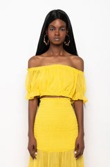 DELILAH OFF THE SHOULDER CROP TOP