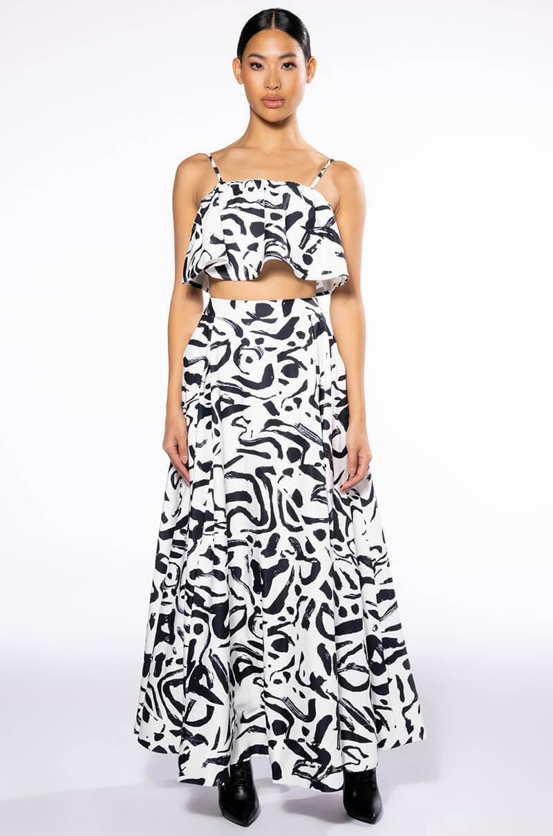 DALI'S MUSE BANDEAU ABSTRACT MAXI SKIRT