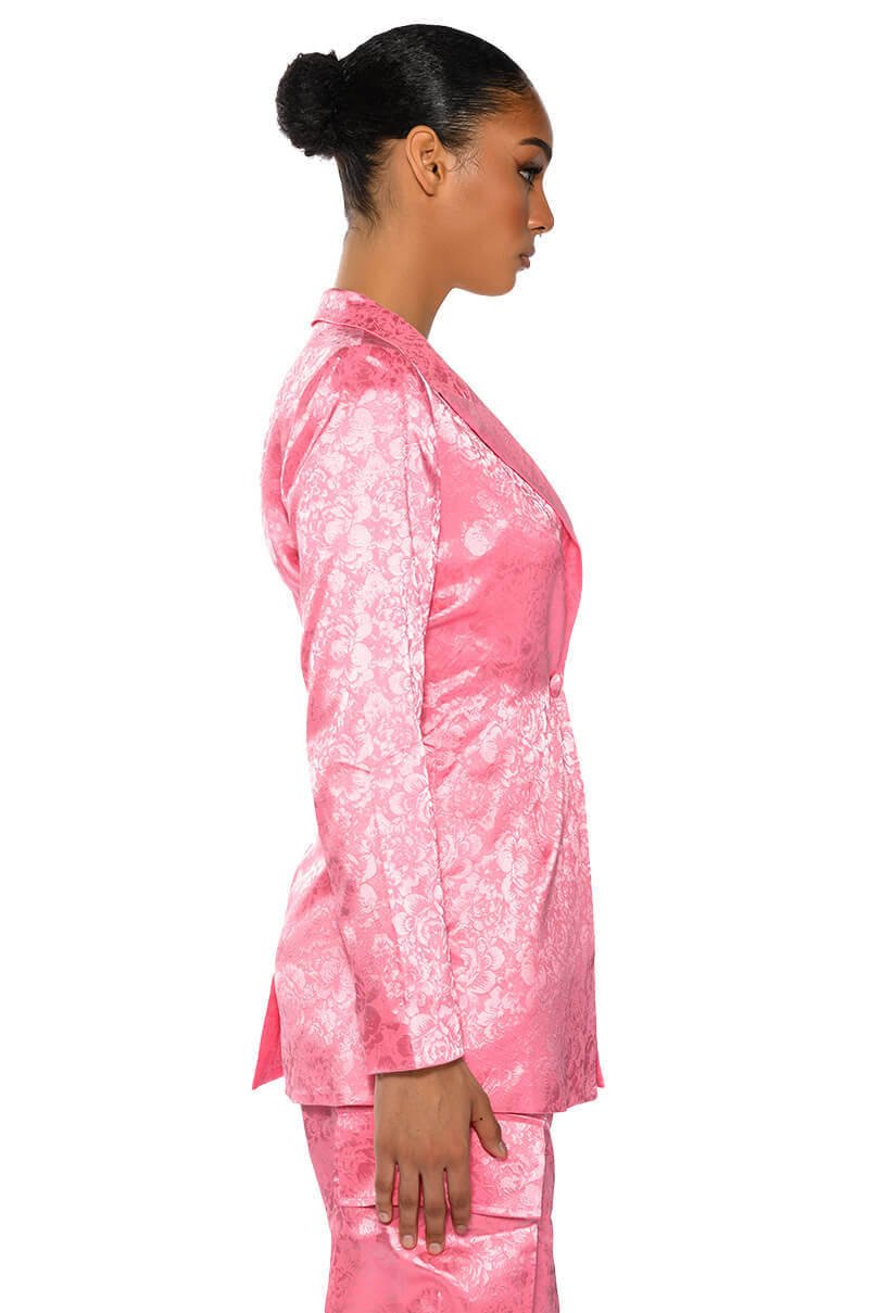 DAYDREAM SATIN FLORAL BLAZER