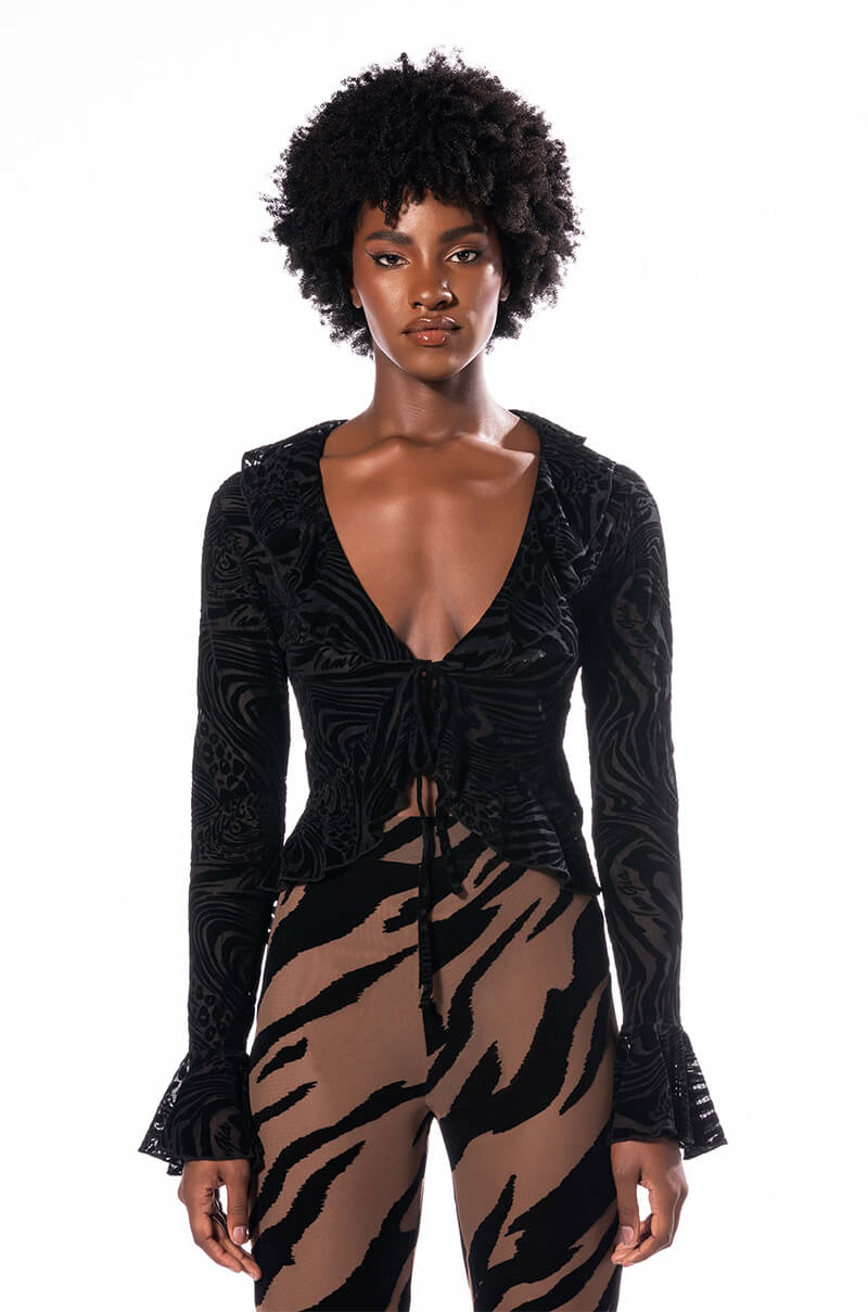 DAYDREAMER LONG SLEEVE TIE BLOUSE