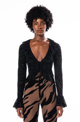 DAYDREAMER LONG SLEEVE TIE BLOUSE