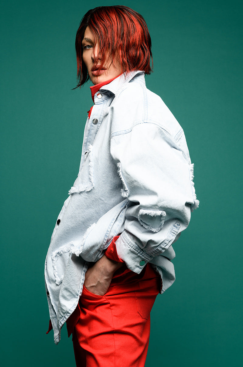 DENIM PATCH WORK JACKET