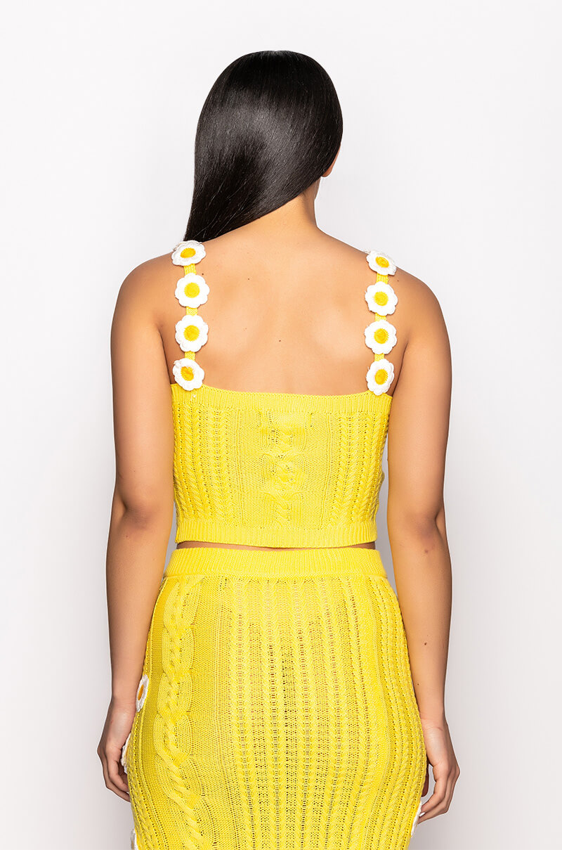 DESTINATION PARADISE DAISY CROCHET CROP TOP