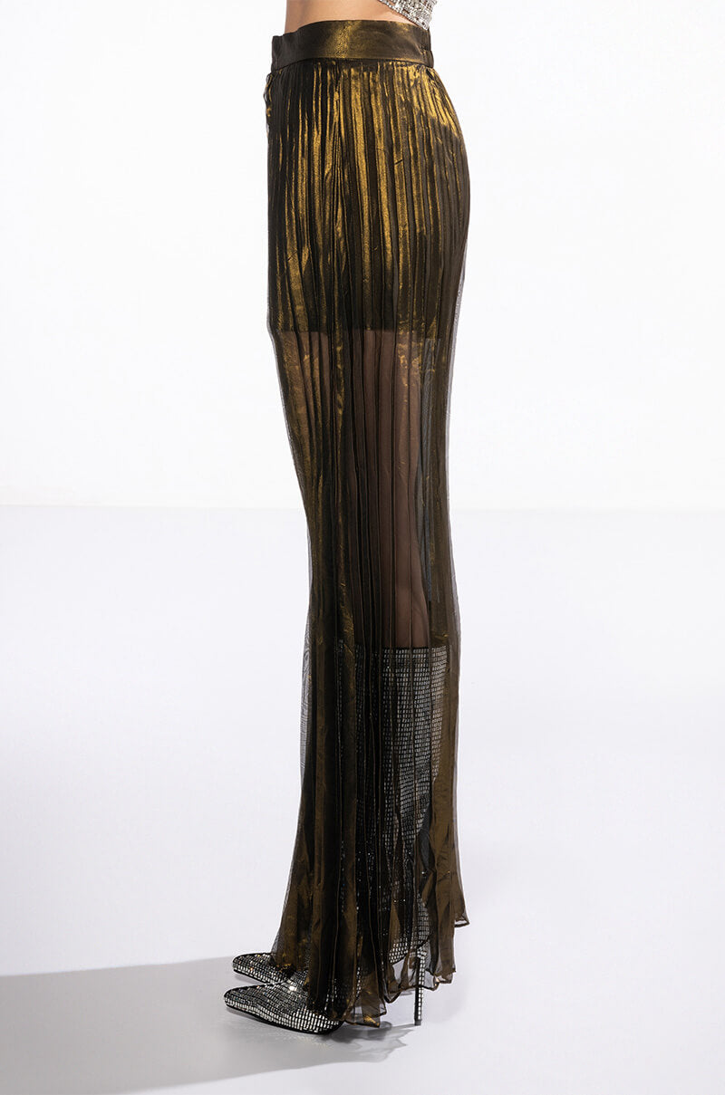 DISCO FLAIR PLEATED WIDE LEG PANTS