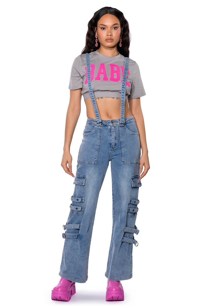 DON'T TAKE HIM BACK HIGH RISE WIDE LEG CARGO PANTS