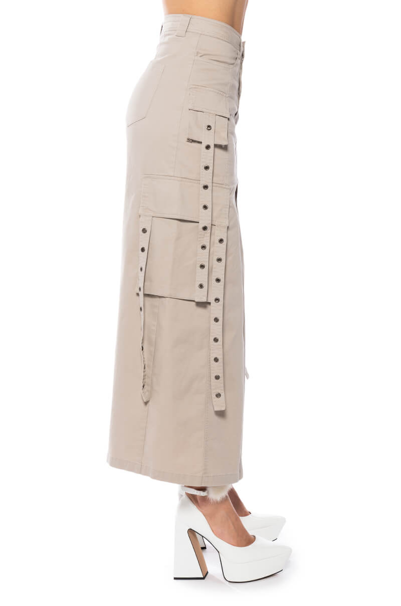DOWN FOR ANYTHING CARGO MAXI SKIRT