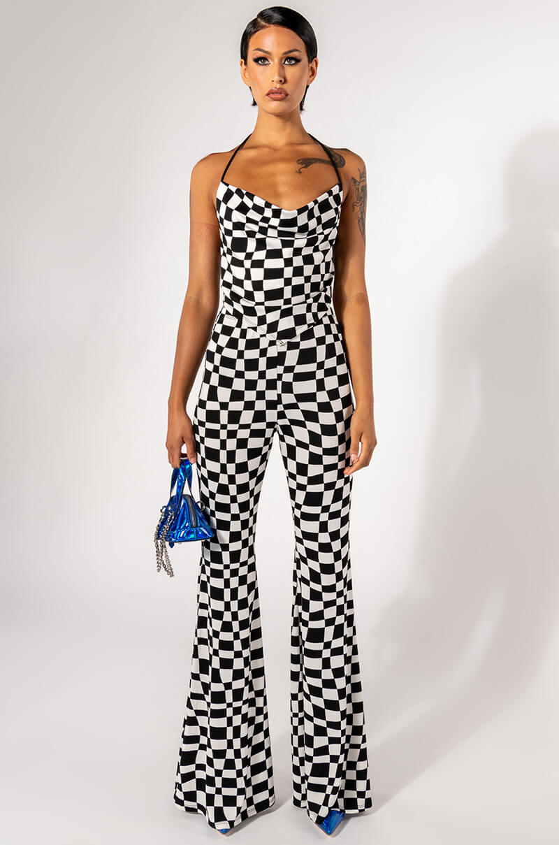 DOWN TO BUSINESS MESH FLARE PANT