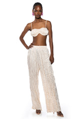 DREAM ABOUT YOU TEXTURED WIDE LEG PANT