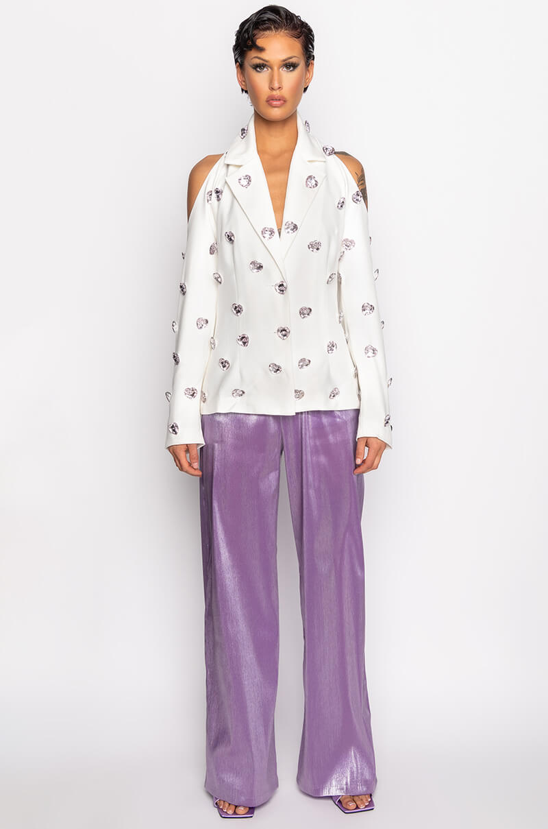 EASY ON ME WHITE HALTER BLAZER