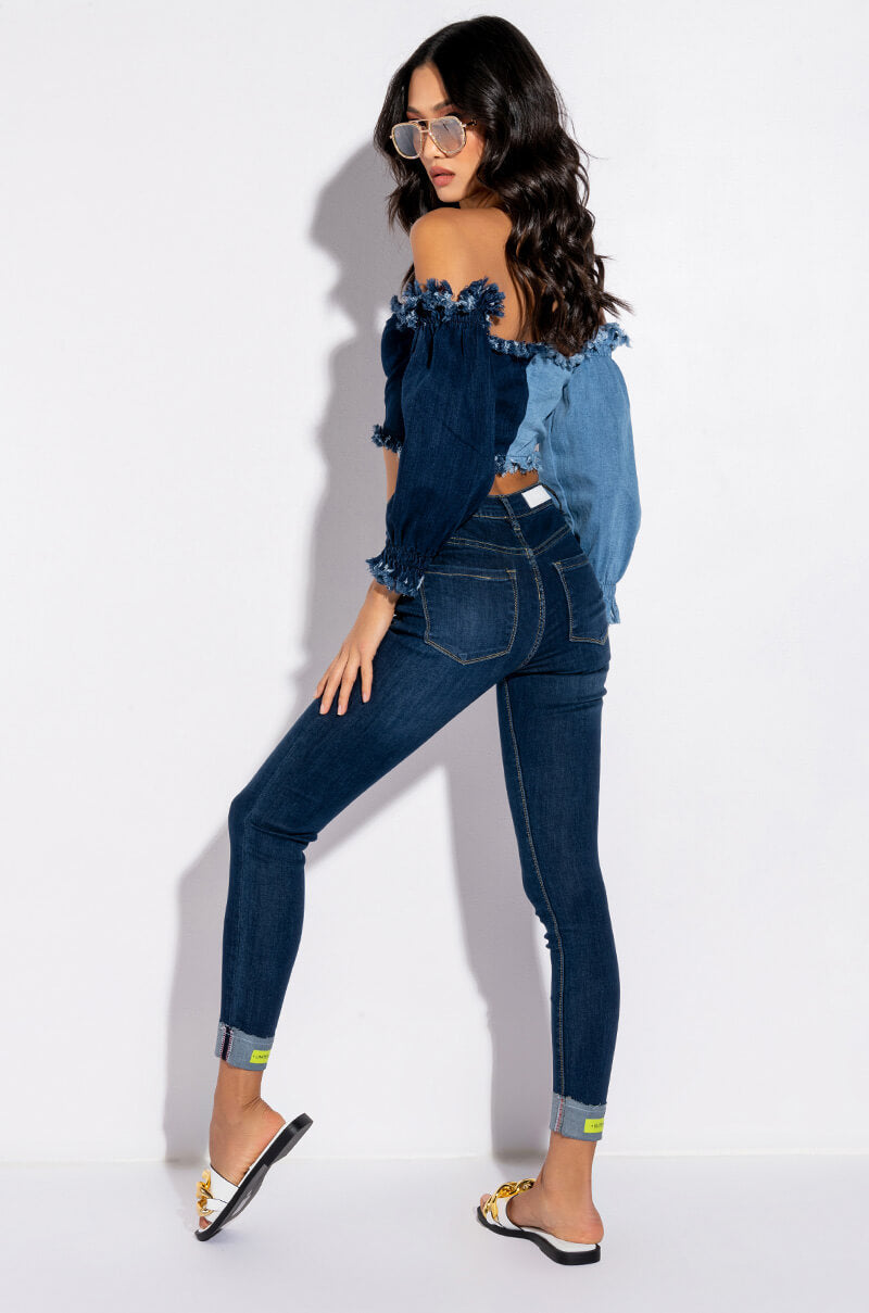 ELITE ONLY MID RISE SKINNY JEANS