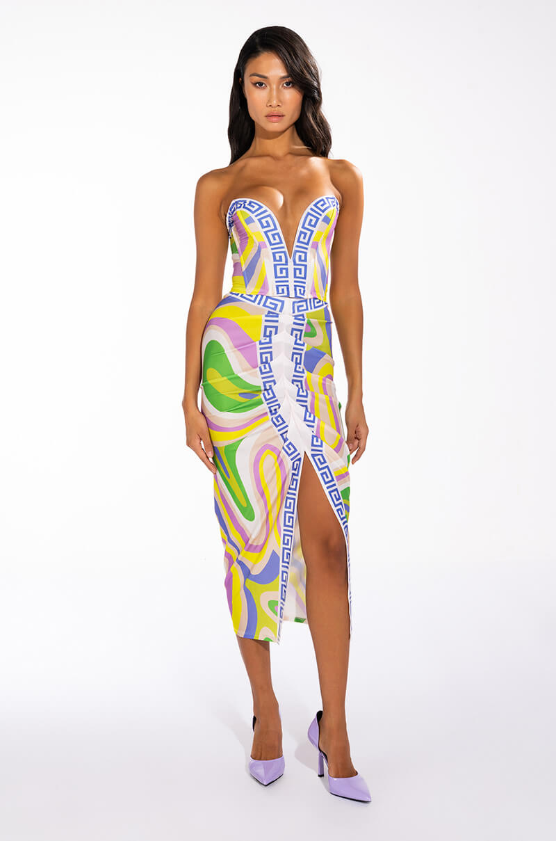 EMILEE FRONT SLIT MIDI SKIRT