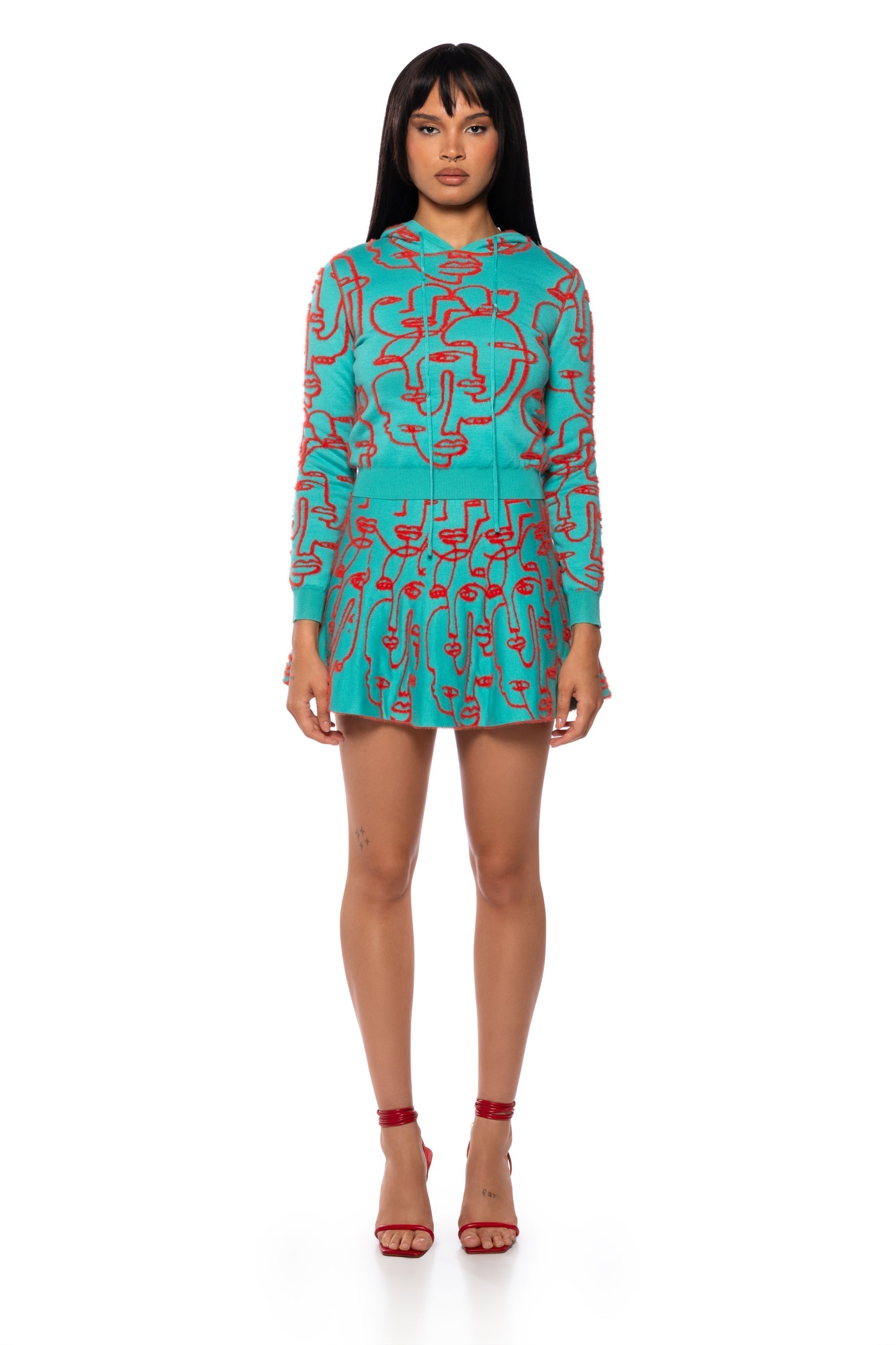 FACES AND PLACES REVERSIBLE KNIT MINSKIRT