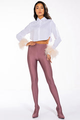 FEATHERS ON MY MIND CROPPED POPLIN SHIRT WITH FEATHERS