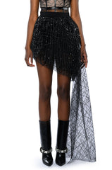 FEYA HIGH LOW TULLE LAYERED MINI SKIRT