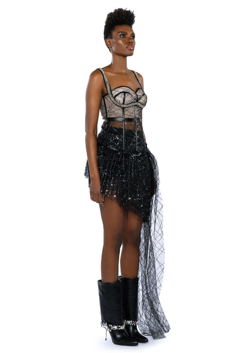 FEYA HIGH LOW TULLE LAYERED MINI SKIRT