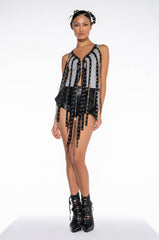FINESSE EMBELLISHED FRINGED TANK TOP