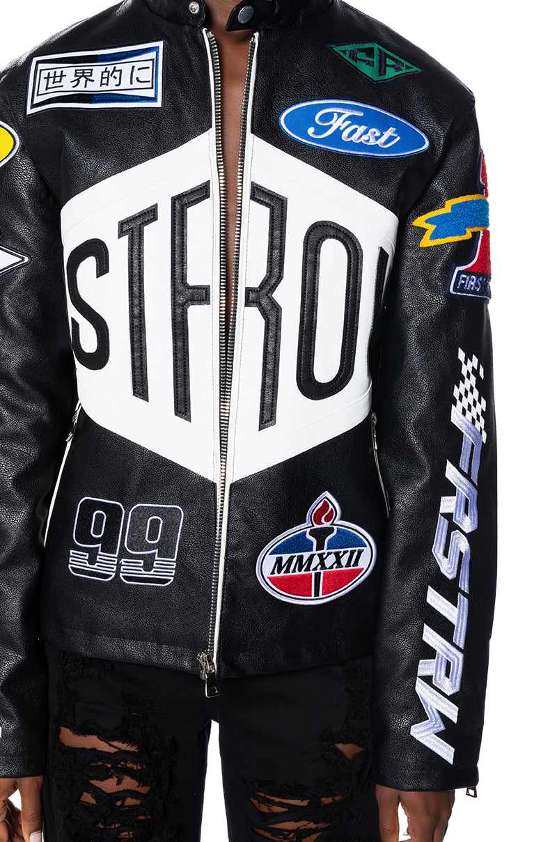 FIRST ROW FITTED LEATHER MOTO JACKET