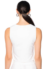 FITTED CROP VEST IN WHITE