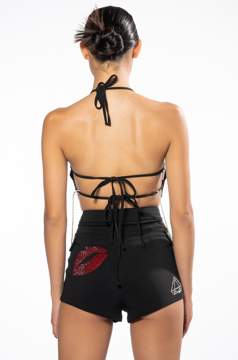 FLASHING LIGHTS CHAIN DETAIL BRALETTE