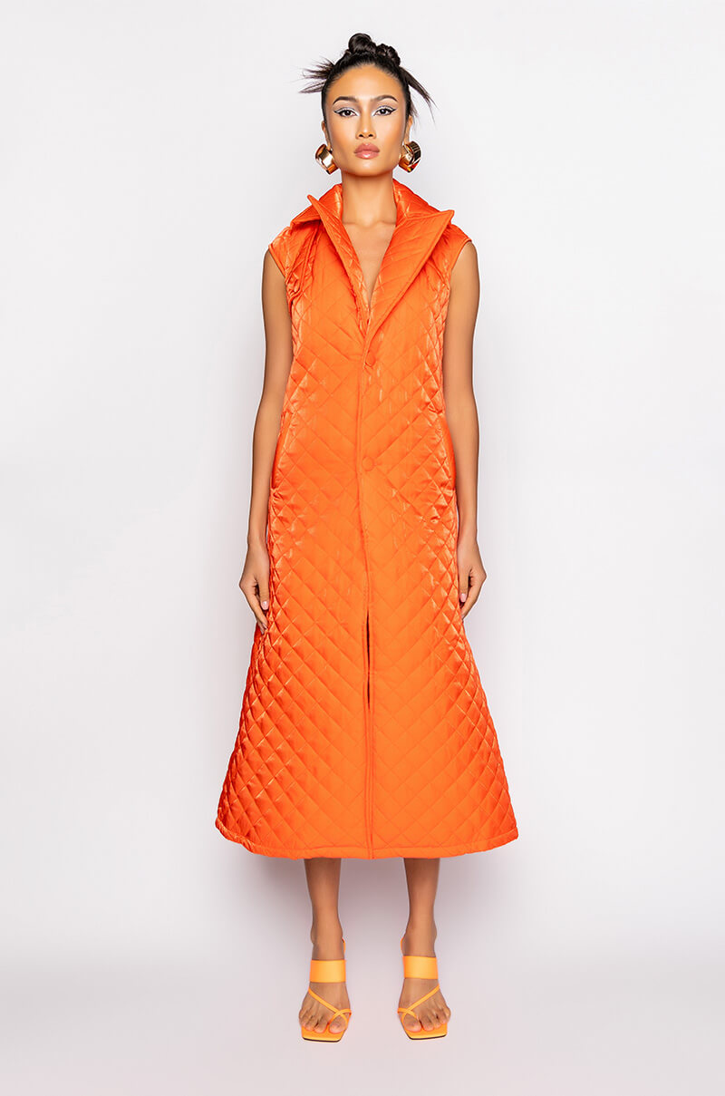 FOR THE AGES QUILTED SLEEVELESS TRENCH