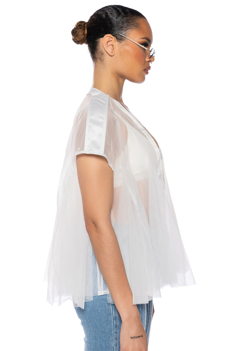 GOODY MESH OVERLAY SHORT DUSTER