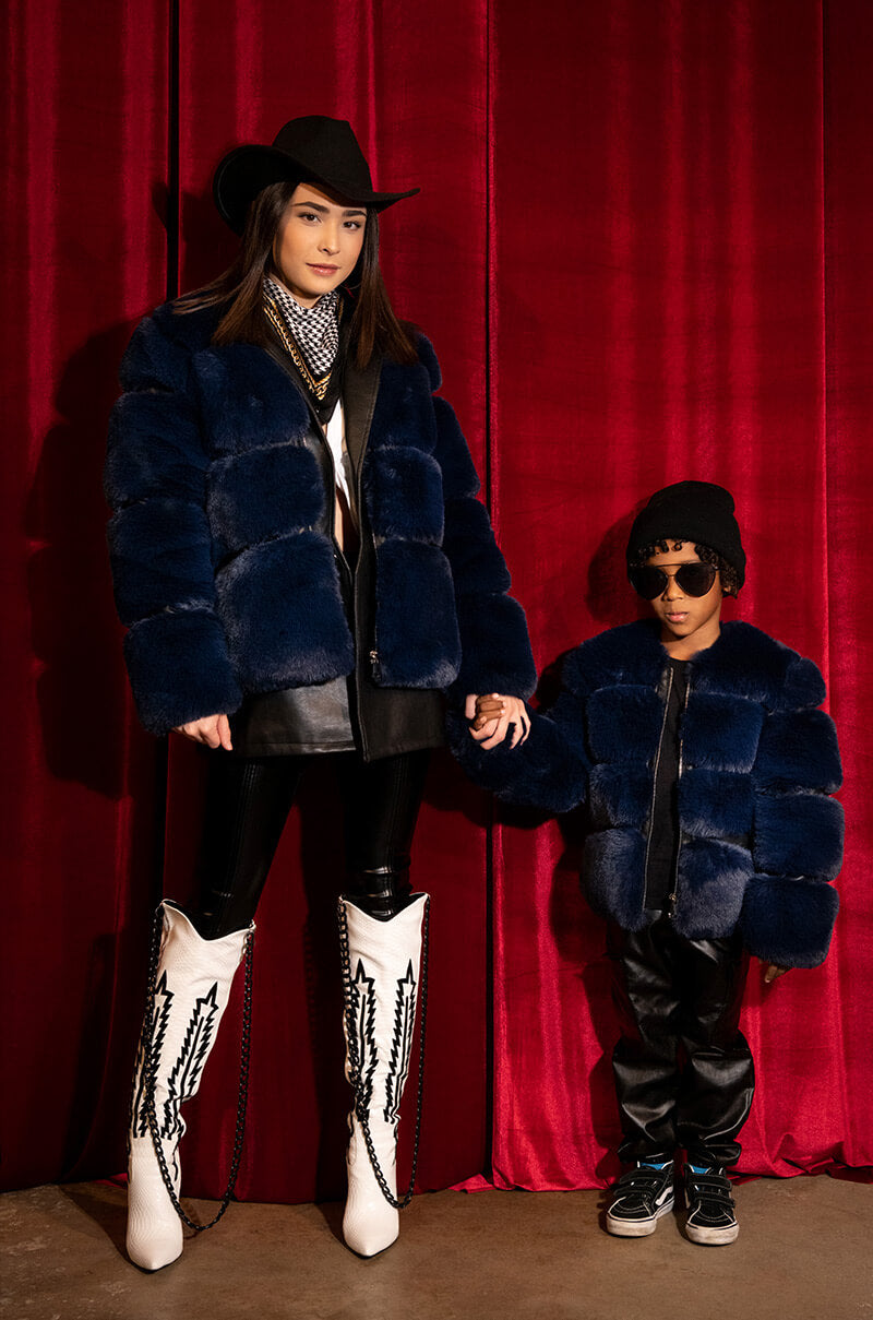 GOT IT FROM MY MAMA FAUX FUR JACKET