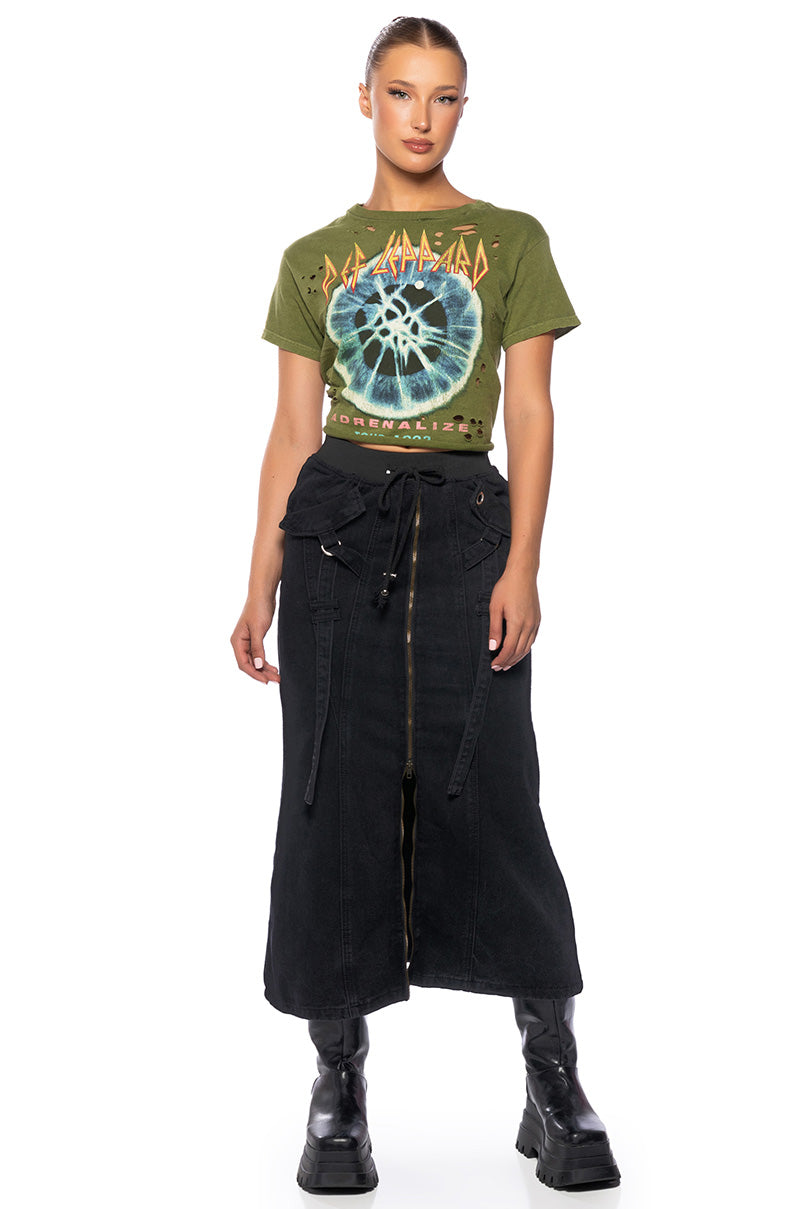 GRUNGEY CARGO MIDI SKIRT