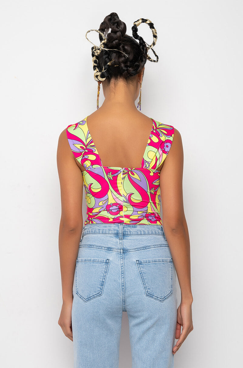 HAPPY DAZE CROSS OVER HALTER BODYSUIT