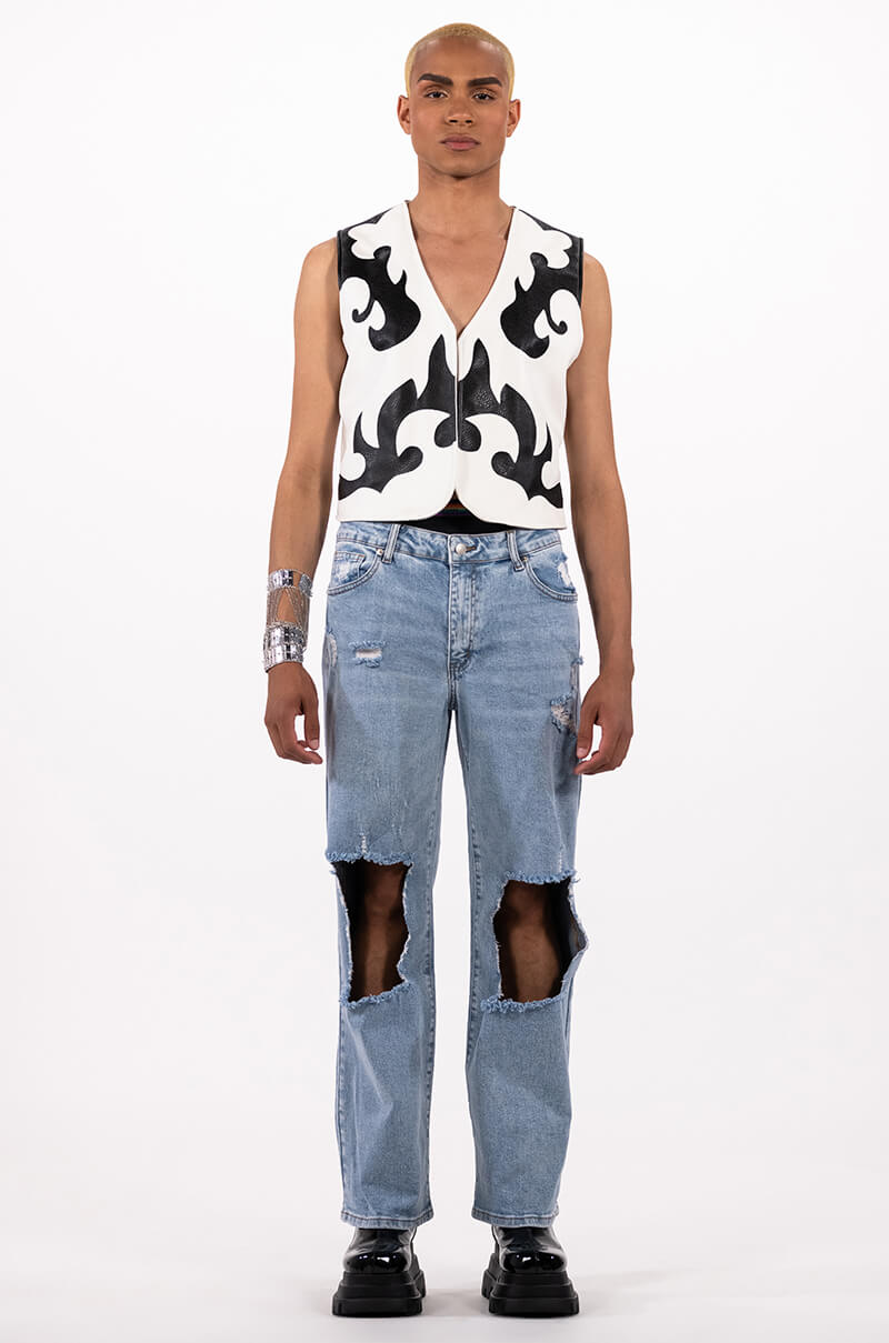 HEART IN THE HIGHLANDS FAUX LEATHER VEST