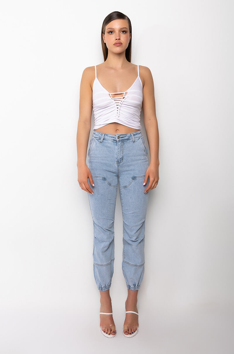HOUSE PARTY CUTOUT RIB TANK