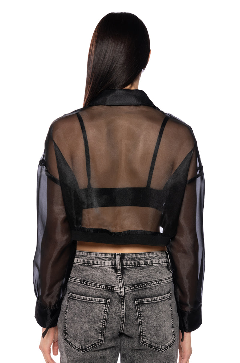 HYDE MESH BOMBR JACKET IN BLACK