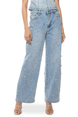 I SHINE RHINESTONE WIDE LEG
