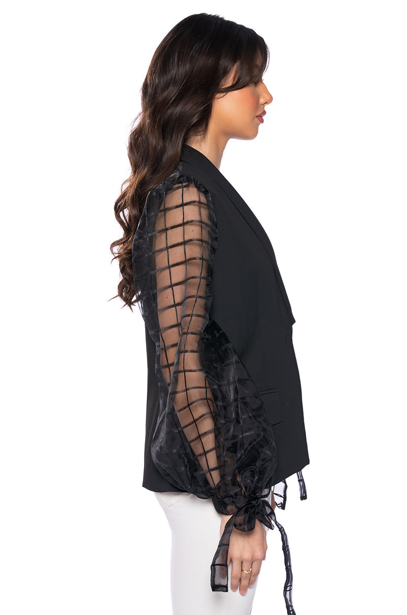 I'LL BE HERE SHEER ARM BLAZER