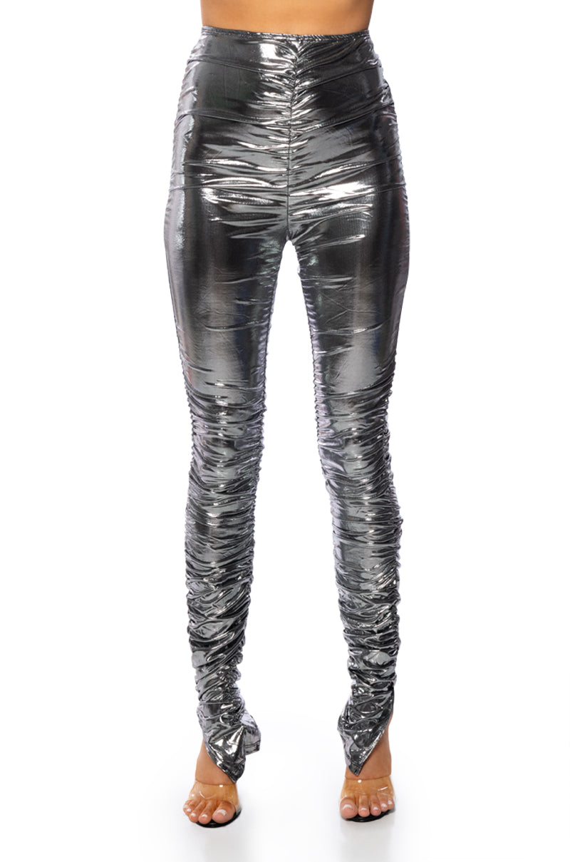 IN THE COSMOS METALLIC RUCHED LEGGING