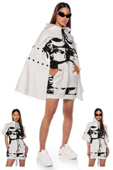 IN THE WORKS BELL SLEEVE HOODIE DRESS