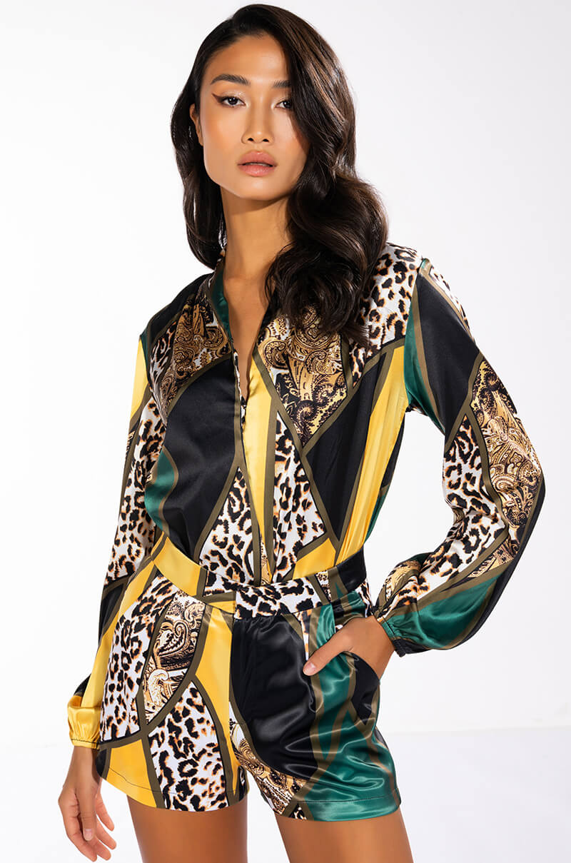 INTO THE WILD PRINTED SATIN SHORT