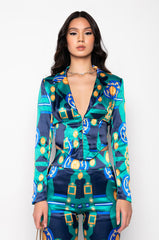 ISLAND TIME SATIN CROP COLLARED BLOUSE