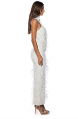 JAZZY FEATHER MAXI DRESS