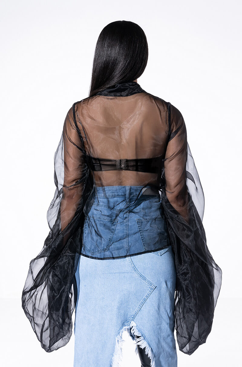JOYEUX ANNIVERSAIRE SUPER VOLUMINOUS SLEEVE BLOUSE