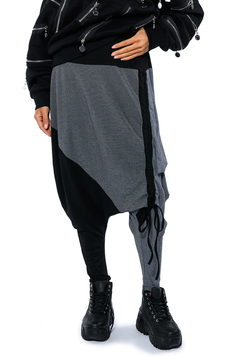 KENNEDY CINCHED ASYMMETRICAL DROP WAIST PANT