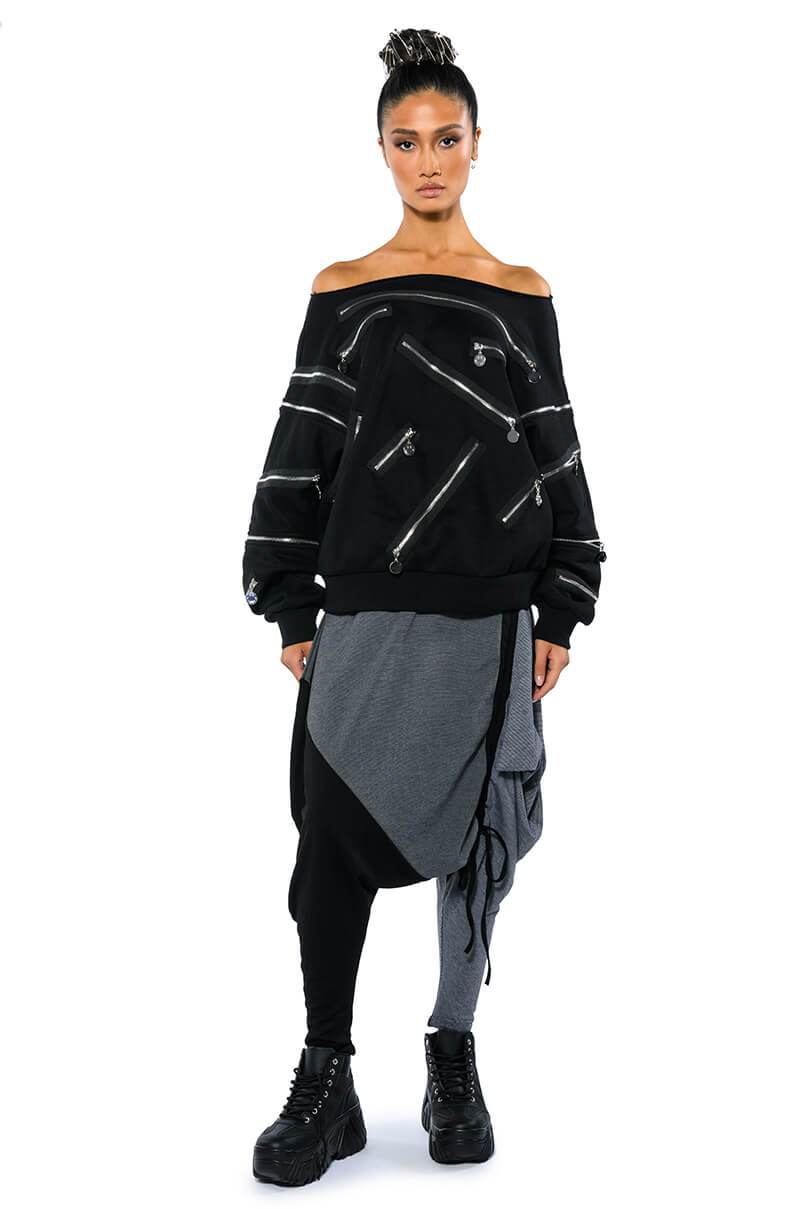 KENNEDY CINCHED ASYMMETRICAL DROP WAIST PANT