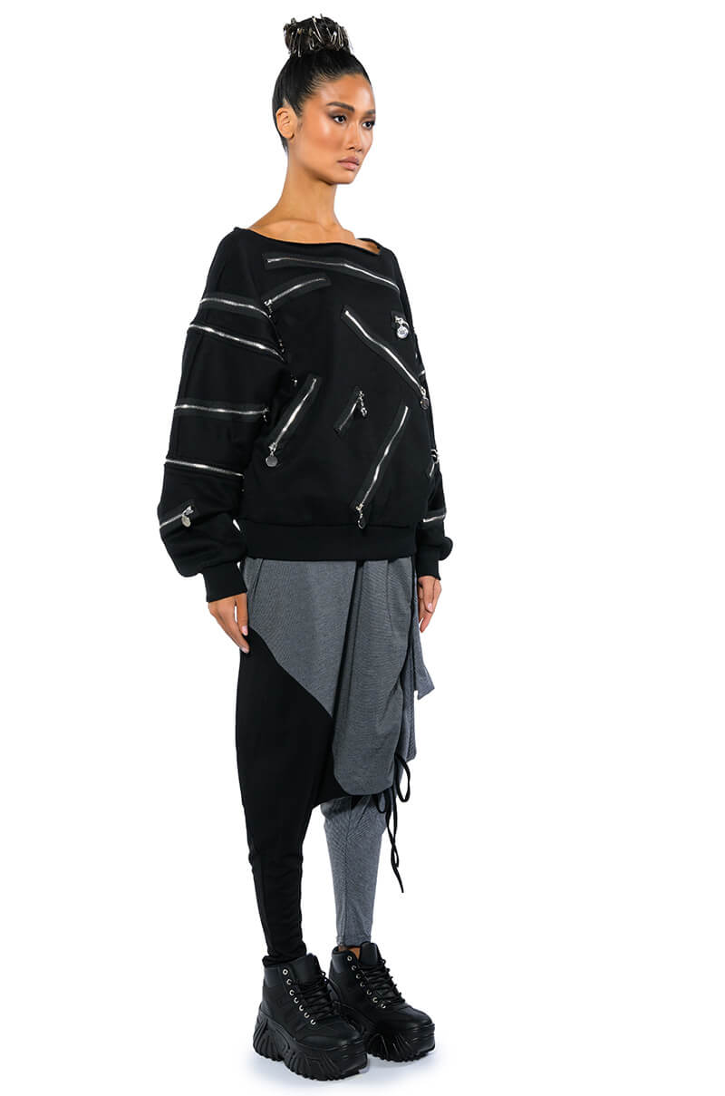 KENNEDY CINCHED ASYMMETRICAL DROP WAIST PANT