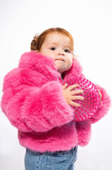 KIDS BARBZ FAUX FUR JACKET