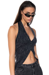 KILEY MINERAL WASH HALTER TOP