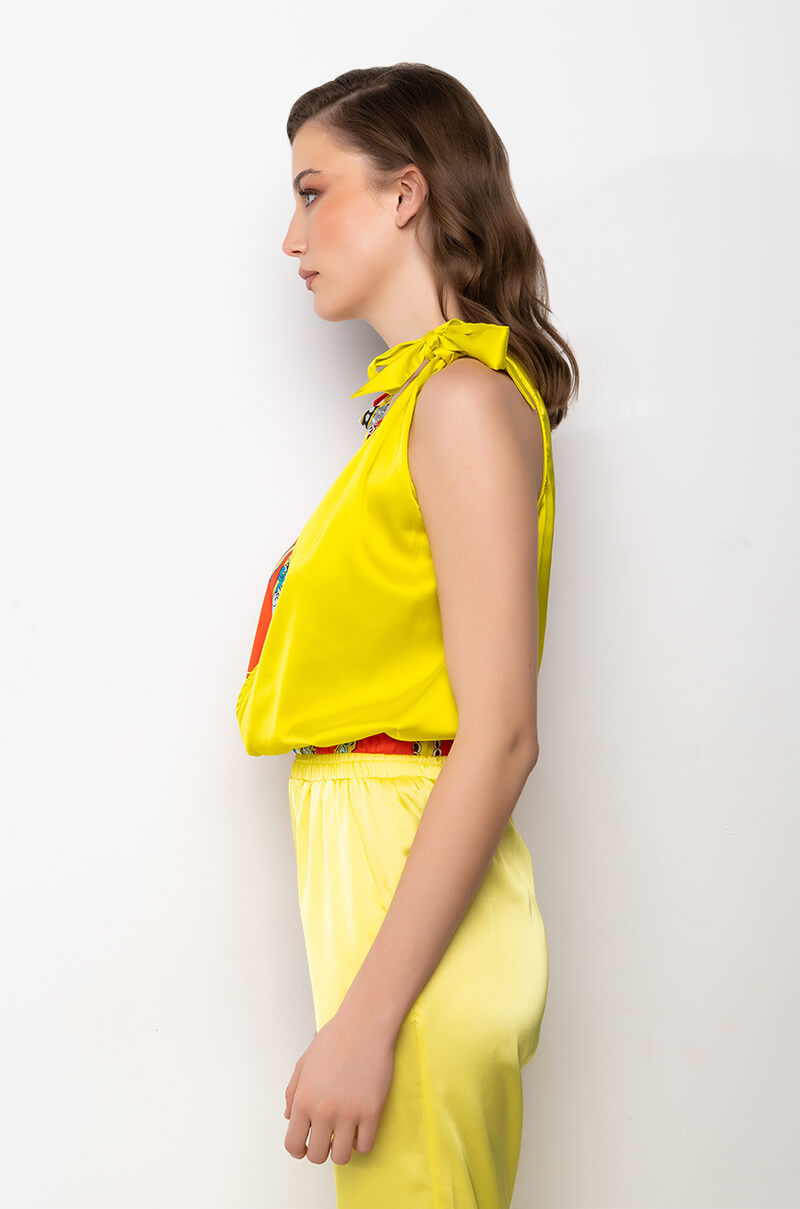 LELANI BOW DETAIL SLEEVELESS BLOUSE