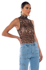 LEO SLEEVELESS MESH BODYSUIT