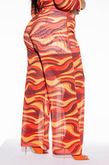 LETS GROOVE MESH WIDE LEG PANT