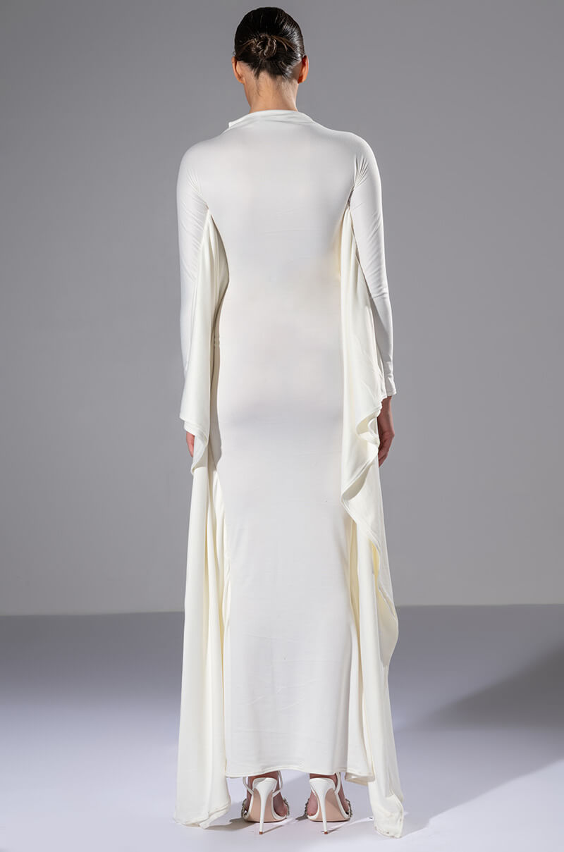 LIKE A STATUE BUTTERFLY SLEEVE MAXI DRESS